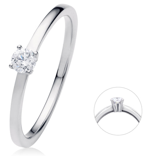 0.15 ct  Diamant Brillant Ring aus 585 Weißgold