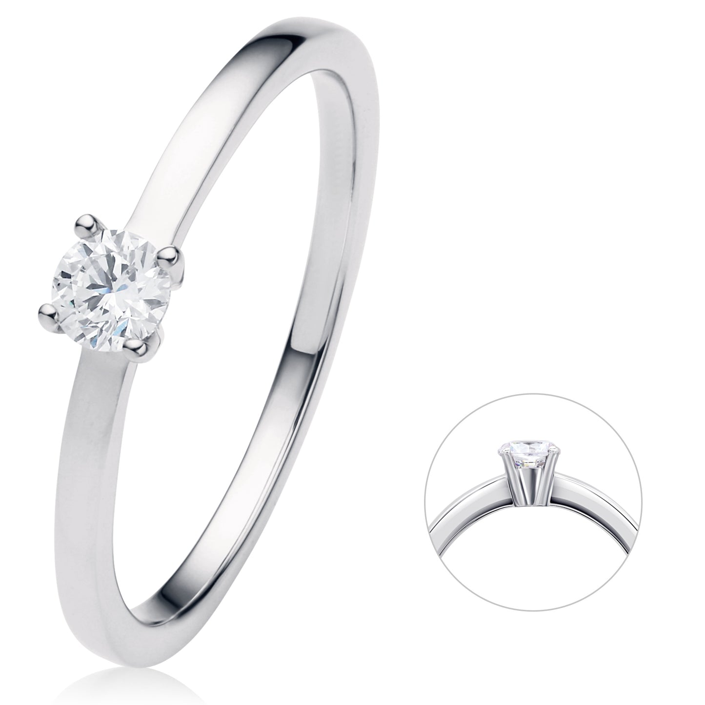 0.2 ct  Diamant Brillant Ring aus 585 Weißgold