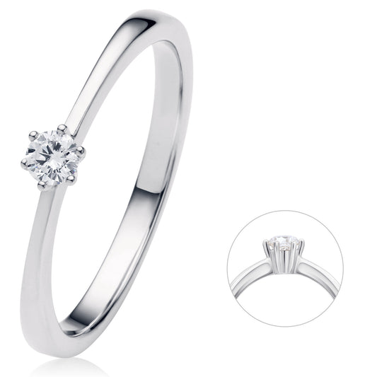 0.1 ct  Diamant Brillant Ring aus 750 Weißgold