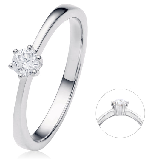 0.15 ct  Diamant Brillant Ring aus 750 Weißgold