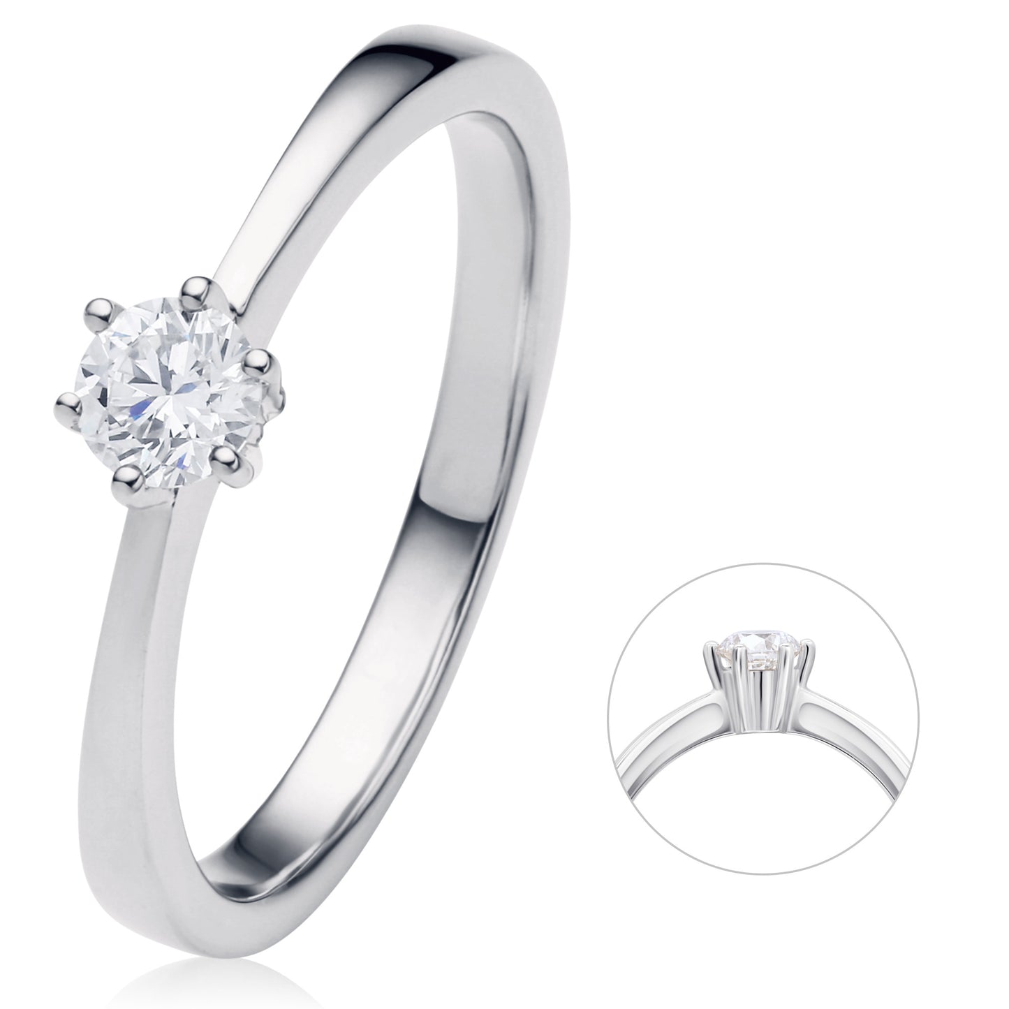 0.2 ct  Diamant Brillant Ring aus 585 Weißgold