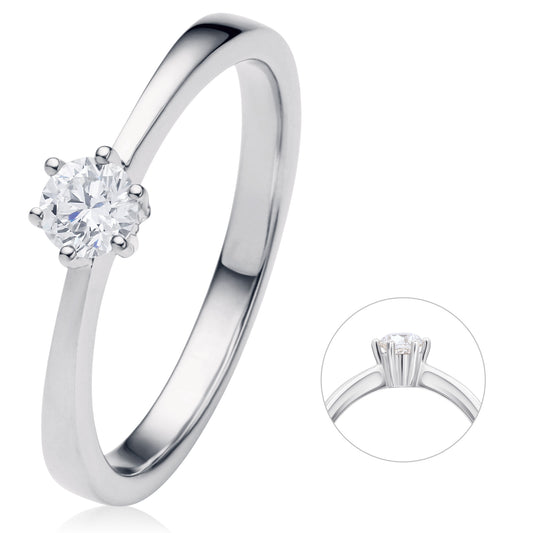 0.2 ct  Diamant Brillant Ring aus 750 Weißgold
