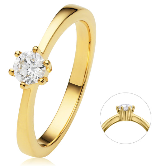 0.25 ct  Diamant Brillant Ring aus 585 Gelbgold