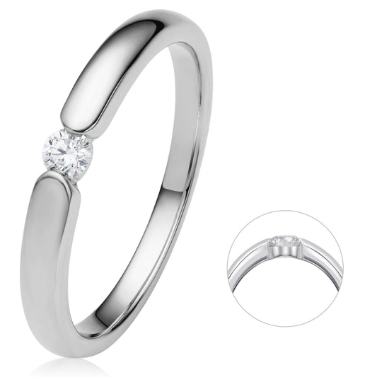 0.08 ct  Diamant Brillant Spannfassung Ring aus 750 Weißgold