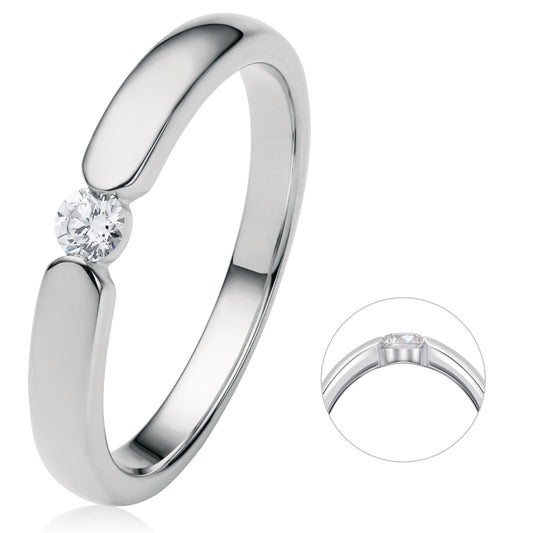 0.13 ct  Diamant Brillant Spannfassung Ring aus 750 Weißgold