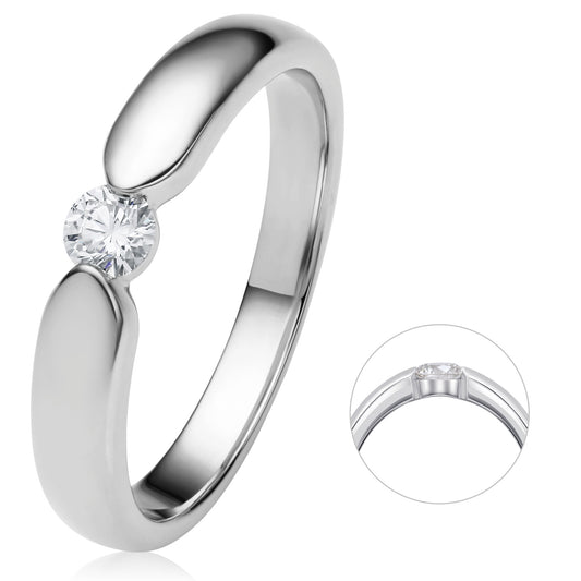 0.17 ct  Diamant Brillant Spannfassung Ring aus 750 Weißgold