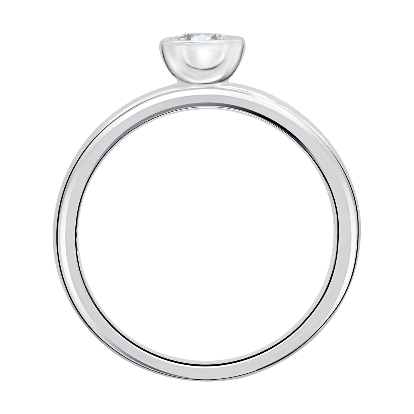 0.1 ct  Diamant Brillant Zarge Ring aus 585 Weißgold
