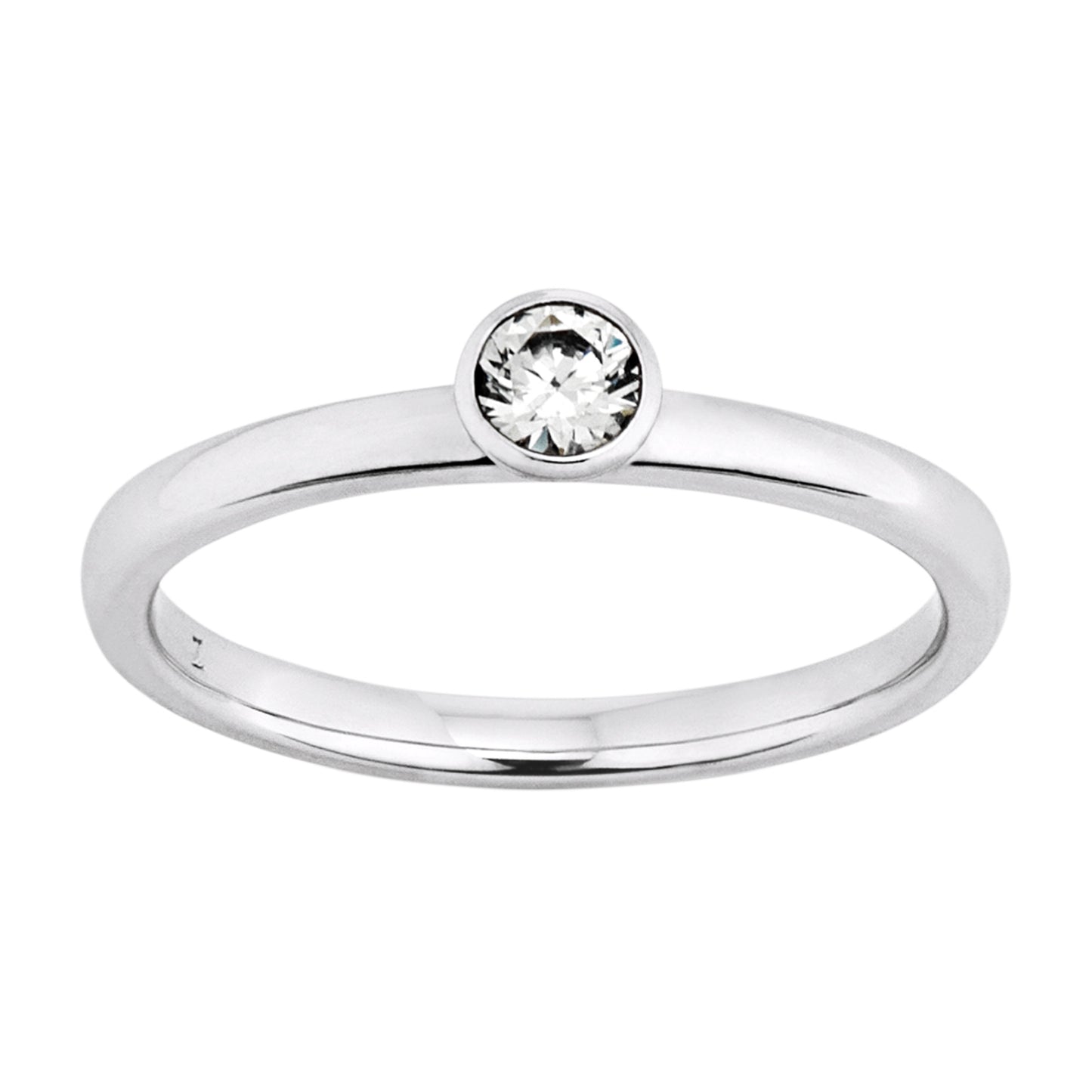 0.2 ct  Diamant Brillant Zarge Ring aus 585 Weißgold