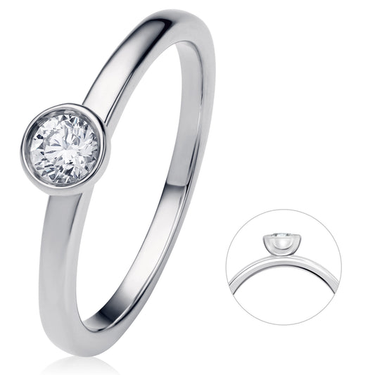 0.25 ct  Diamant Brillant Zarge Ring aus 750 Weißgold