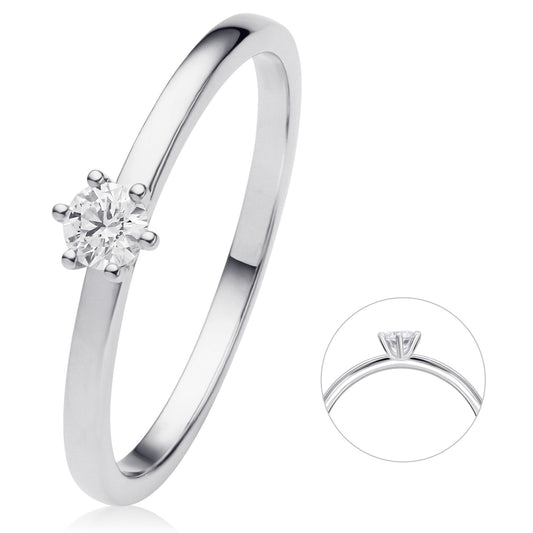 0.15 ct  Diamant Brillant Ring aus 750 Weißgold