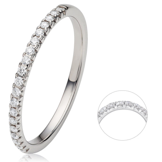 0.15 ct  Diamant Brillant Memoire Ring aus 585 Weißgold