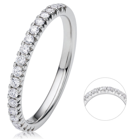 0.33 ct  Diamant Brillant Memoire Ring aus 585 Weißgold
