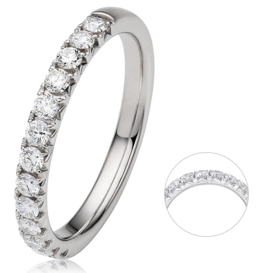 0.5 ct  Diamant Brillant Memoire Ring aus 585 Weißgold