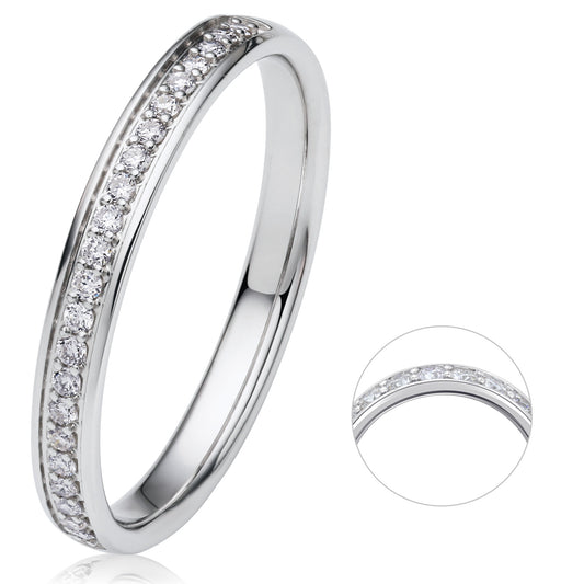 0.15 ct  Diamant Brillant Memoire Ring aus 585 Weißgold