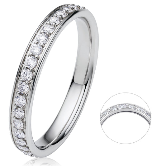 0.33 ct  Diamant Brillant Memoire Ring aus 585 Weißgold