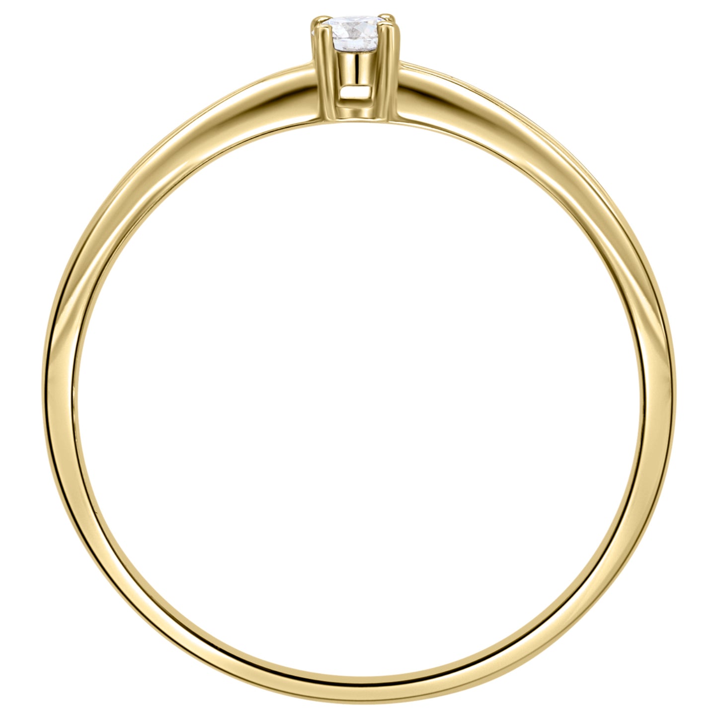 0,10 ct  Diamant Brillant Ring aus 585 Gelbgold