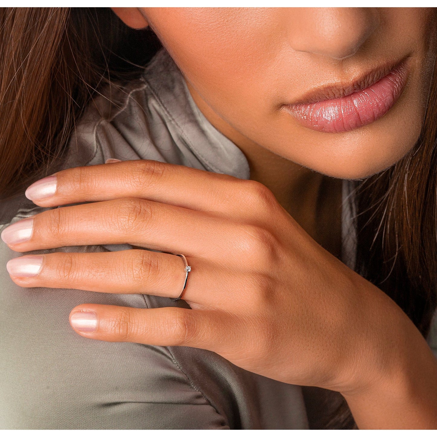 0,10 ct  Diamant Brillant Ring aus 585 Weißgold