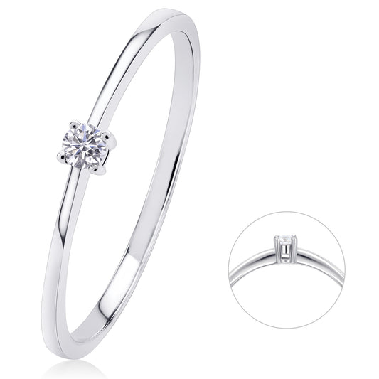 0,05 ct  Diamant Brillant Ring aus 585 Weißgold