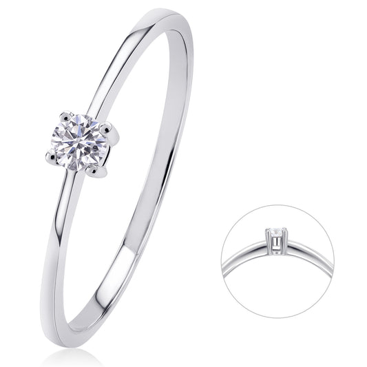 0,07 ct  Diamant Brillant Ring aus 585 Weißgold