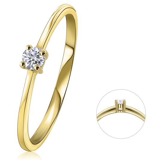 0,10 ct  Diamant Brillant Ring aus 585 Gelbgold