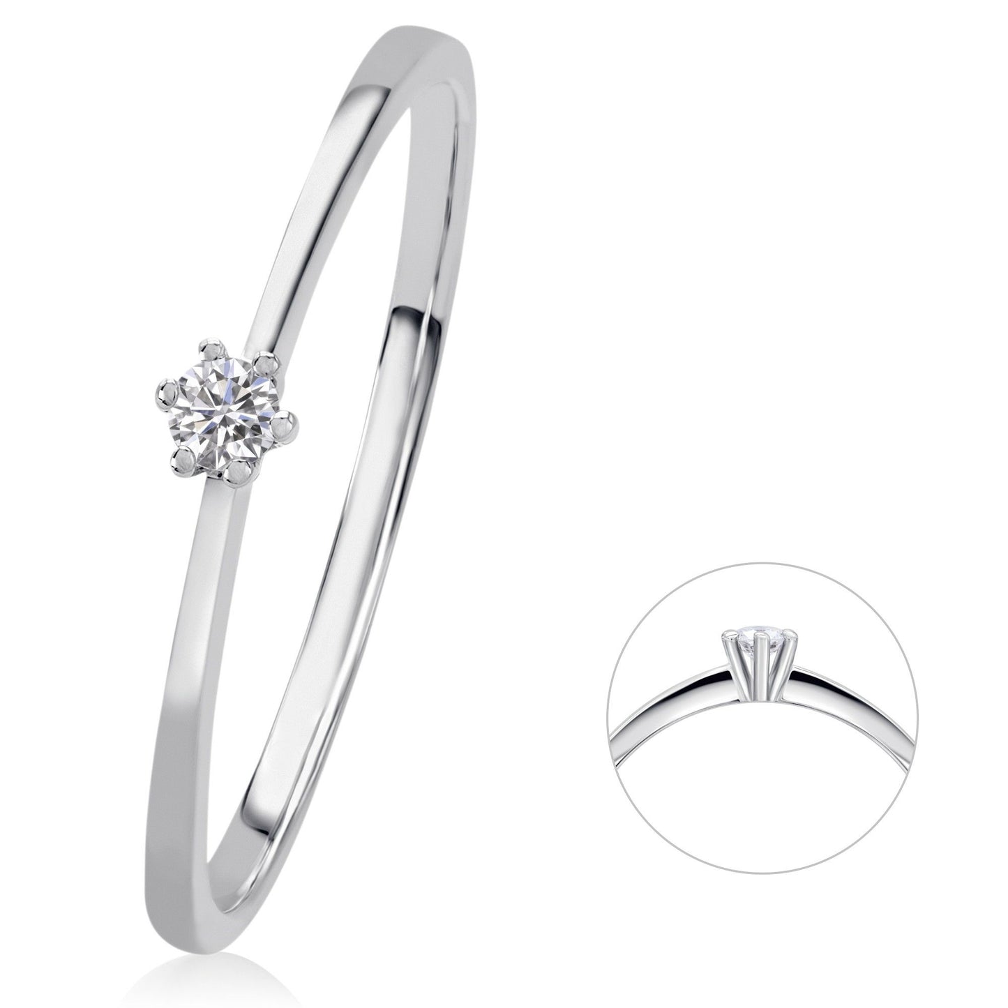 0,05 ct  Diamant Brillant Ring aus 585 Weißgold