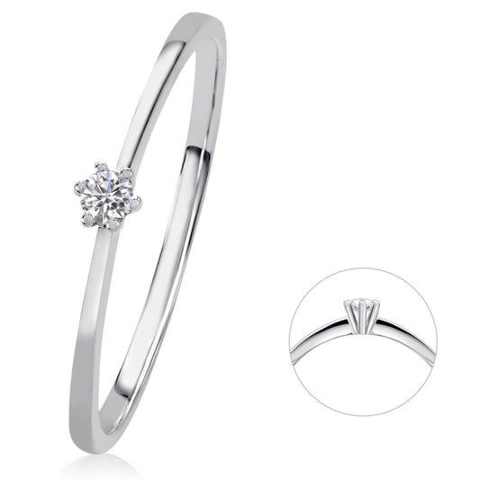 0,05 ct  Diamant Brillant Ring aus 585 Weißgold