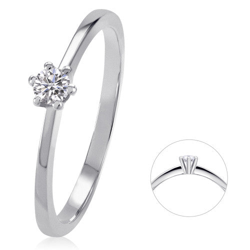 0,08 ct  Diamant Brillant Ring aus 585 Weißgold