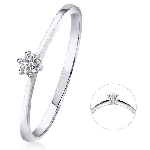 0,10 ct  Diamant Brillant Ring aus 585 Weißgold