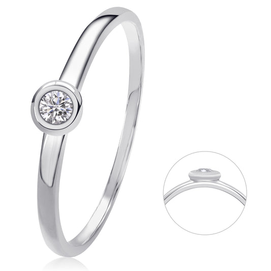 0,05 ct  Diamant Brillant Ring aus 585 Weißgold