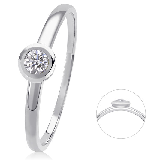 0,08 ct  Diamant Brillant Ring aus 585 Weißgold