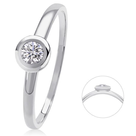 0,10 ct  Diamant Brillant Ring aus 585 Weißgold