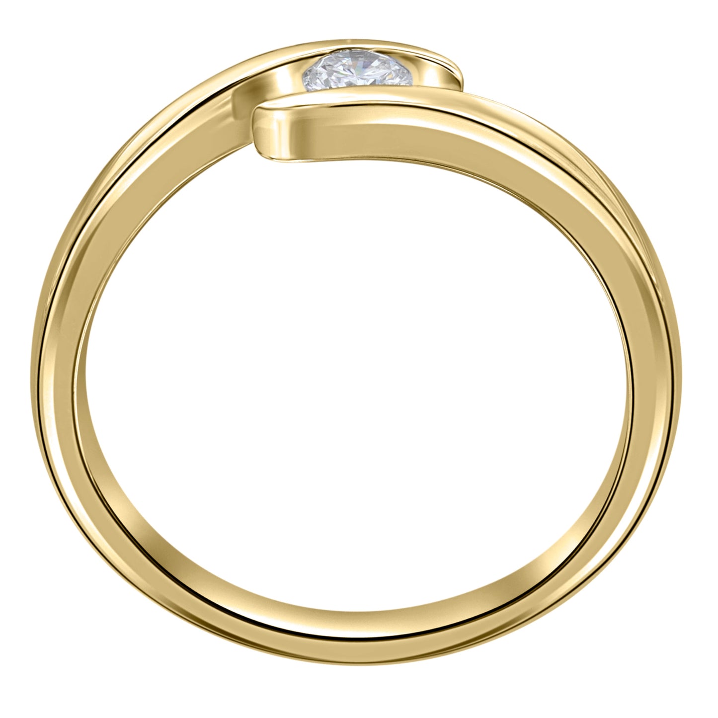 0,10 ct  Diamant Brillant Spannfassung Ring aus 585 Gelbgold