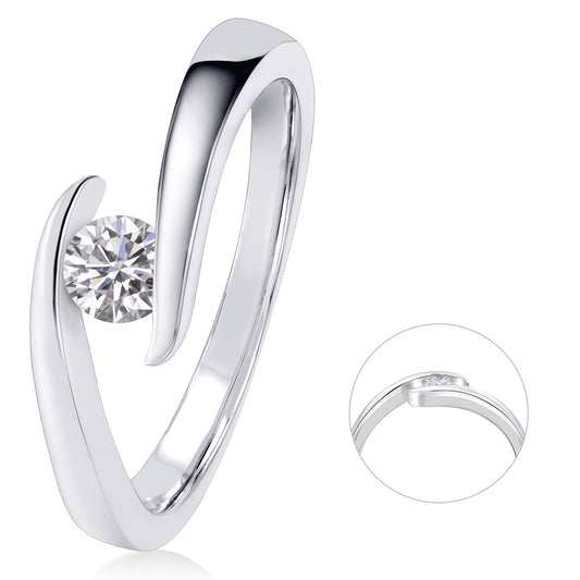 0,20 ct  Diamant Brillant Spannfassung Ring aus 585 Weißgold
