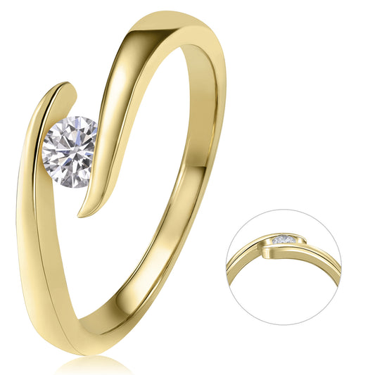 0,25 ct  Diamant Brillant Spannfassung Ring aus 585 Gelbgold