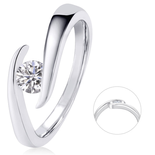 0,25 ct  Diamant Brillant Spannfassung Ring aus 585 Weißgold