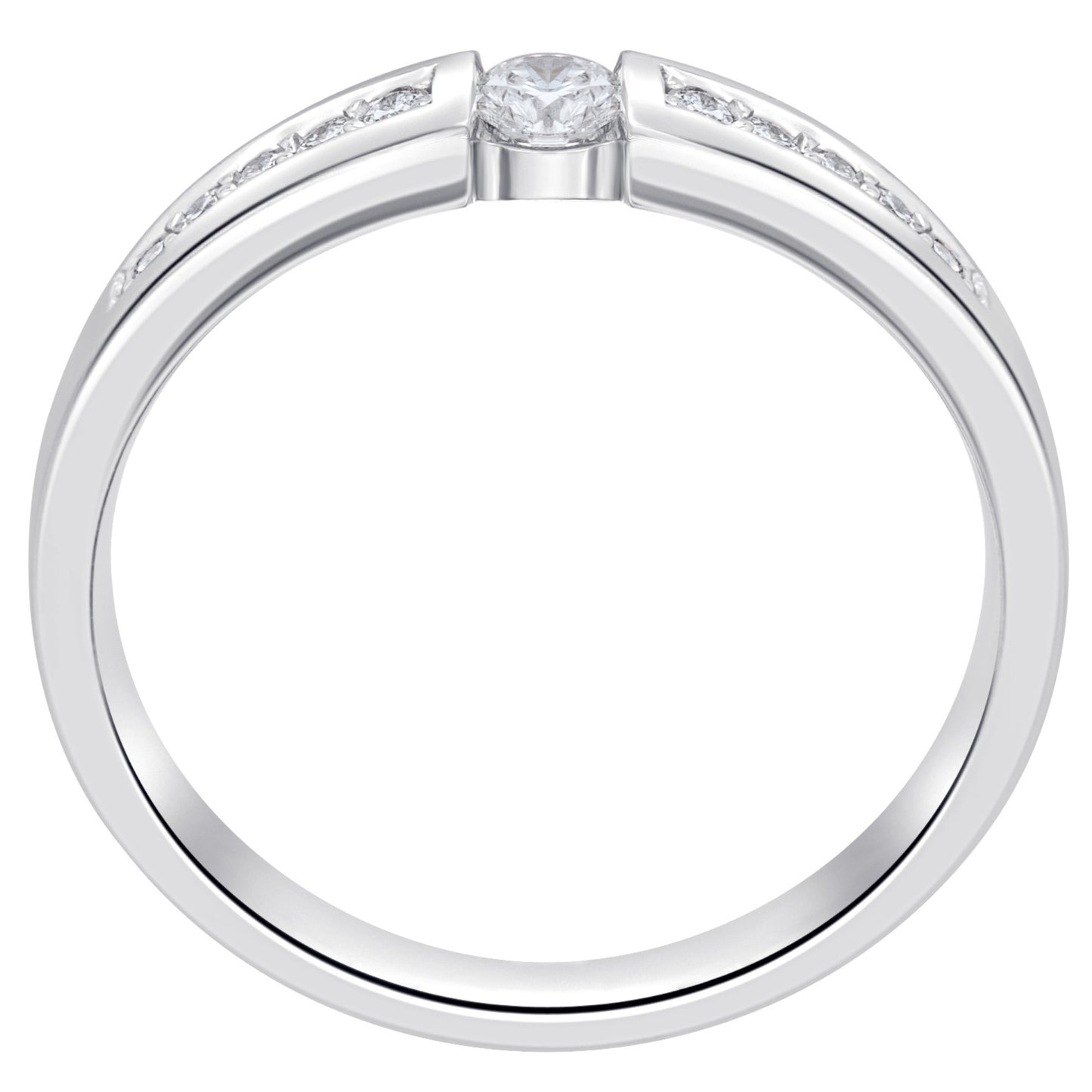 0,07 ct  Diamant Brillant Memoire mit Center Ring aus 585 Weißgold