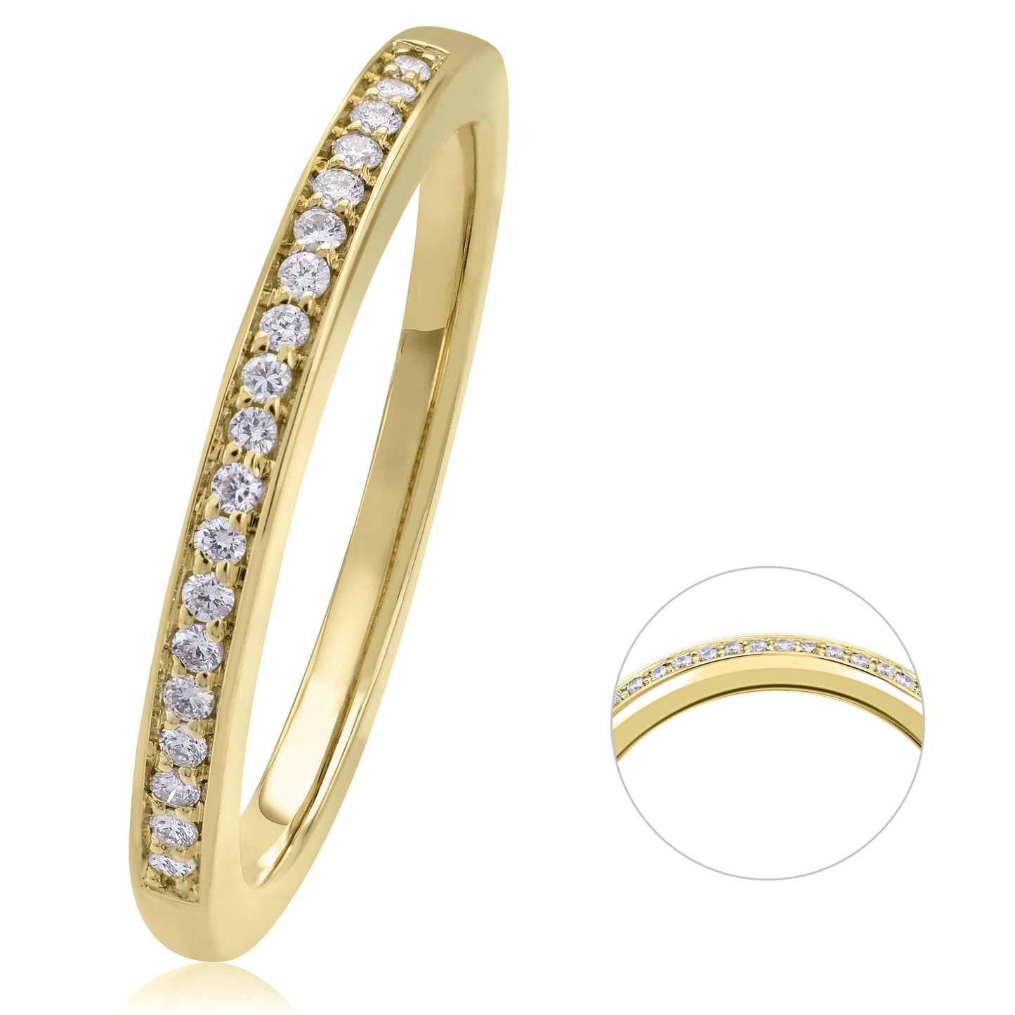 0.09 ct  Diamant Brillant Memoire Ring aus 585 Gelbgold