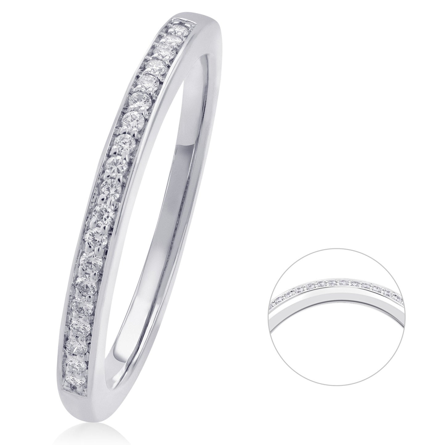 0.09 ct  Diamant Brillant Memoire Ring aus 585 Weißgold