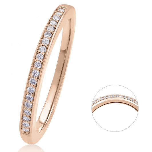 0.09 ct  Diamant Brillant Memoire Ring 585 Rotgold