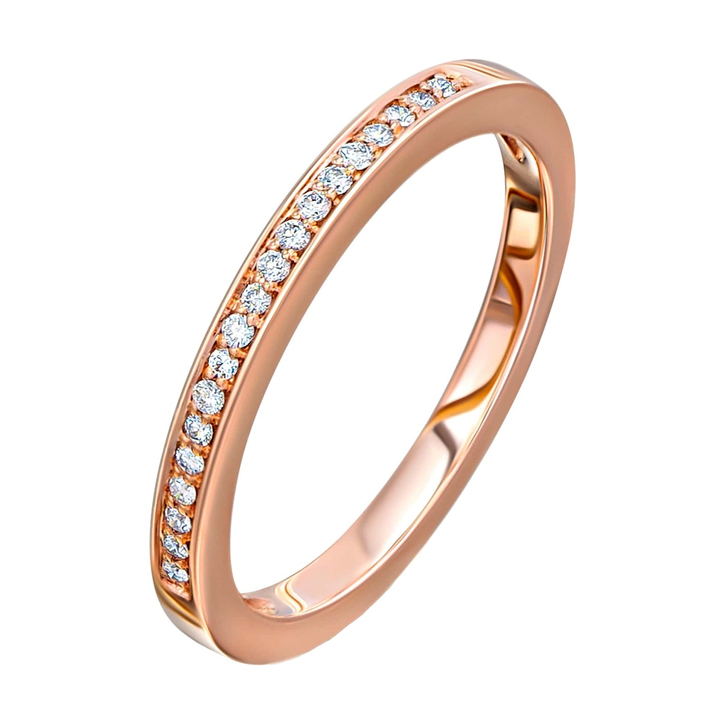 0.09 ct  Diamant Brillant Memoire Ring 585 Rotgold