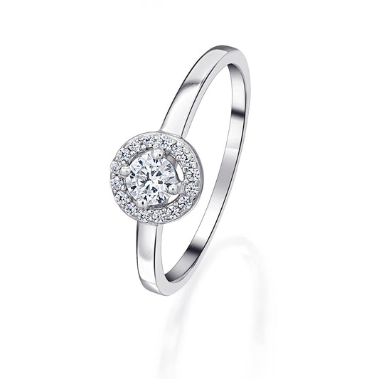 0,26 ct  Diamant Brillant Invisible Ring aus 585 Weißgold