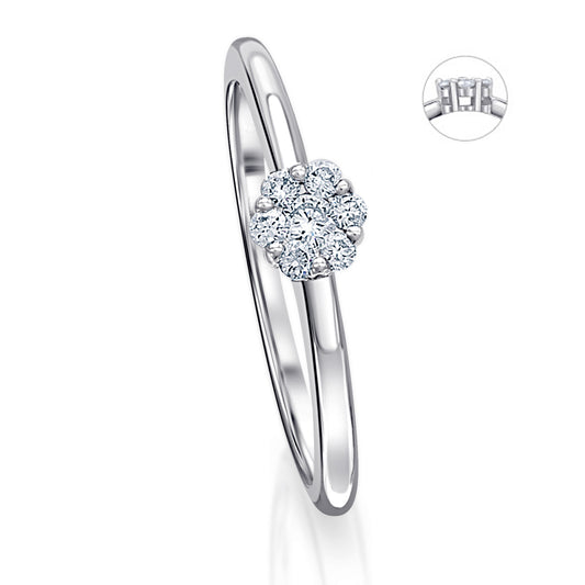 0,15 ct  Diamant Brillant Invisible Ring aus 585 Weißgold