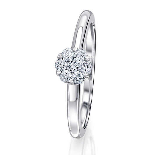 0,25 ct  Diamant Brillant Invisible Ring aus 585 Weißgold