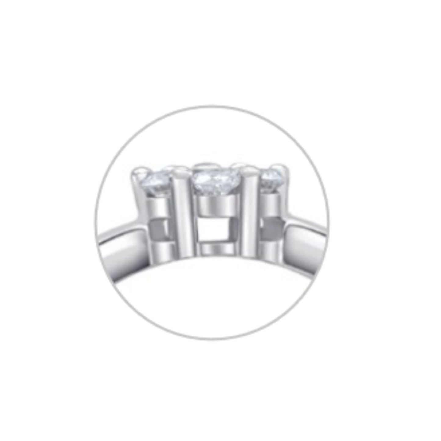 0,15 ct  Diamant Brillant Invisible Ring aus 585 Weißgold