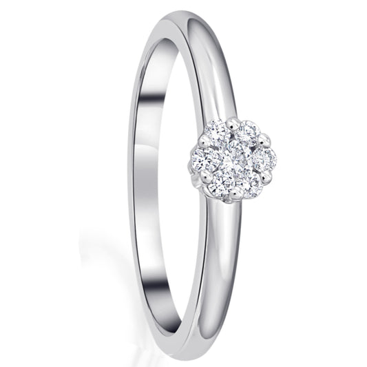 0.15 ct  Diamant Brillant Ring aus 585 Weißgold