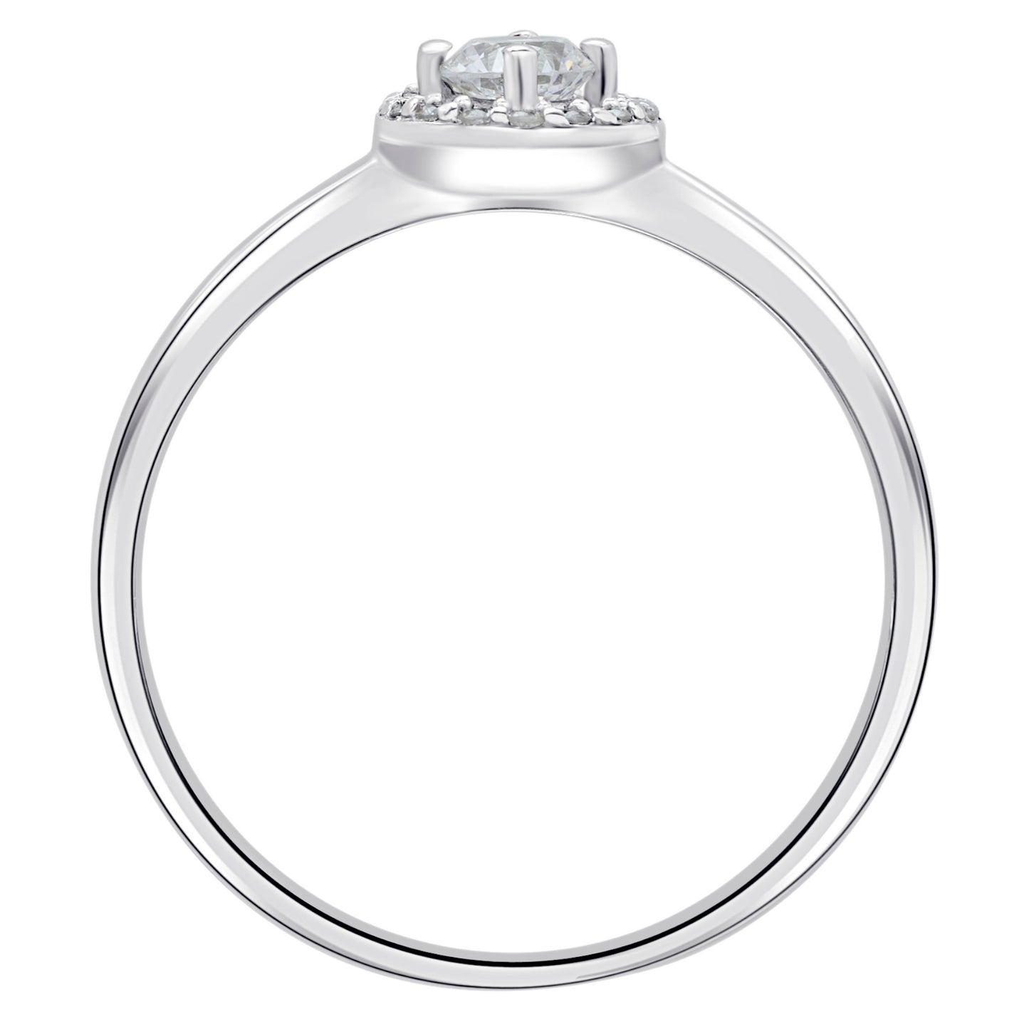 0,15 ct  Diamant Brillant Invisible Ring aus 585 Weißgold