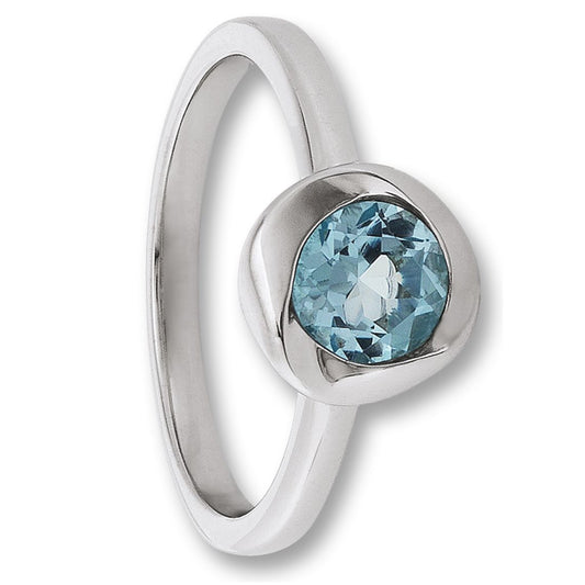 One Element  Blau Topas Ring aus 925 Silber