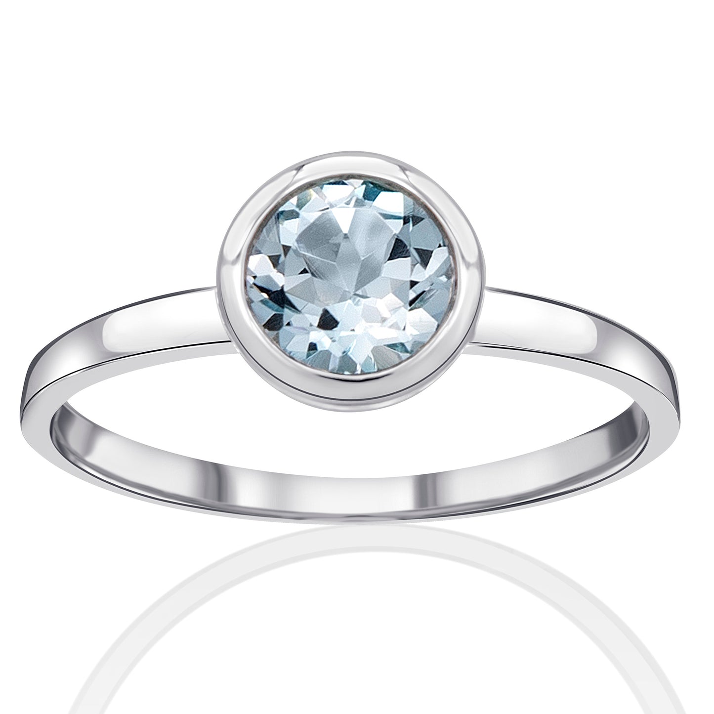 Blau Topas Ring aus 333 Weißgold