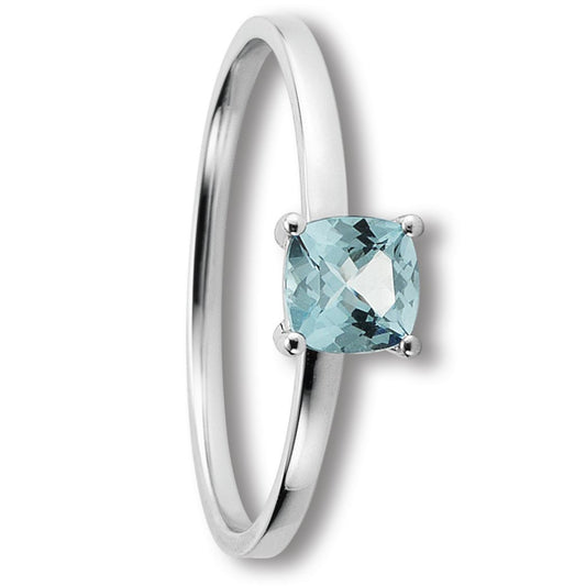 Blau Topas Ring aus 333 Weißgold