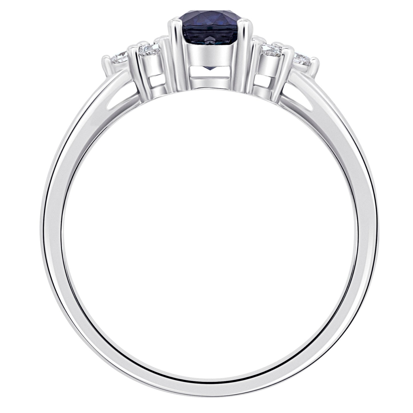 0,17 ct  Diamant Brillant Safir Ring aus 585 Weißgold